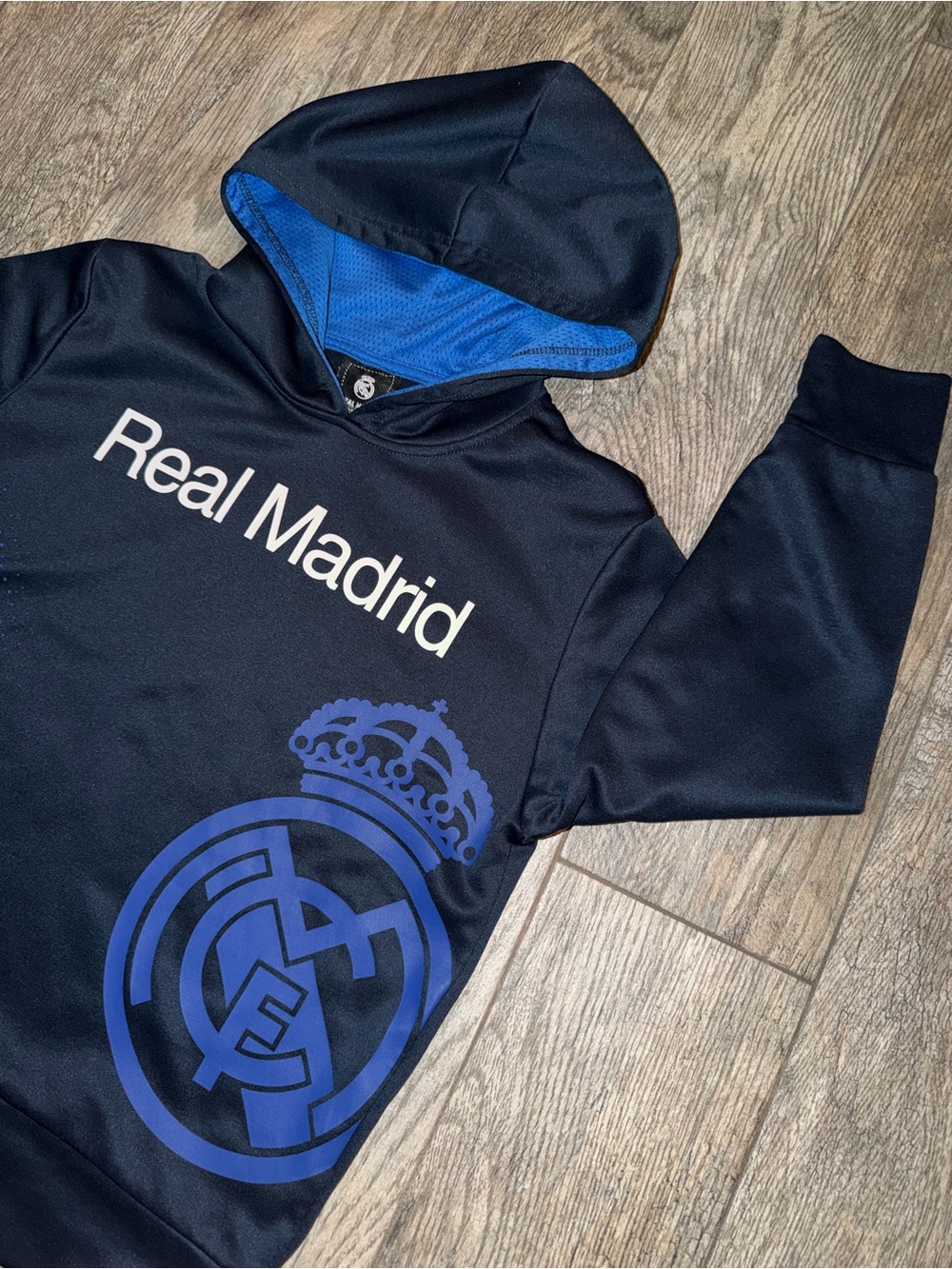 Real Madrid CF Youth Medium 2017 Soccer Performance Hoodie Navy Blue
